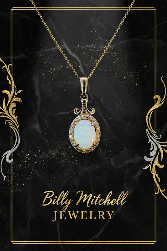 167117 - Opal and diamond pendant