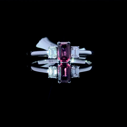 156854 - .49 ctw pink tourmaline and diamond ring
