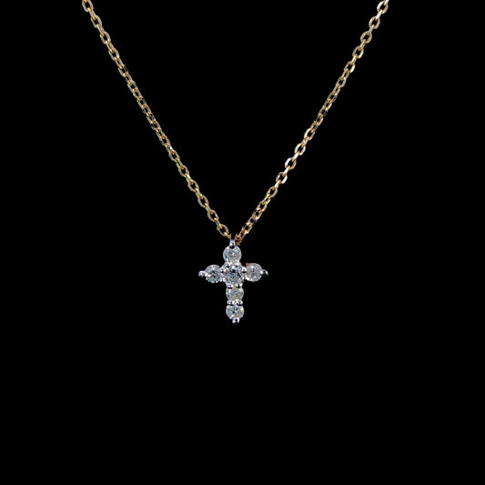 166532 - .12ctw diamond cross necklace