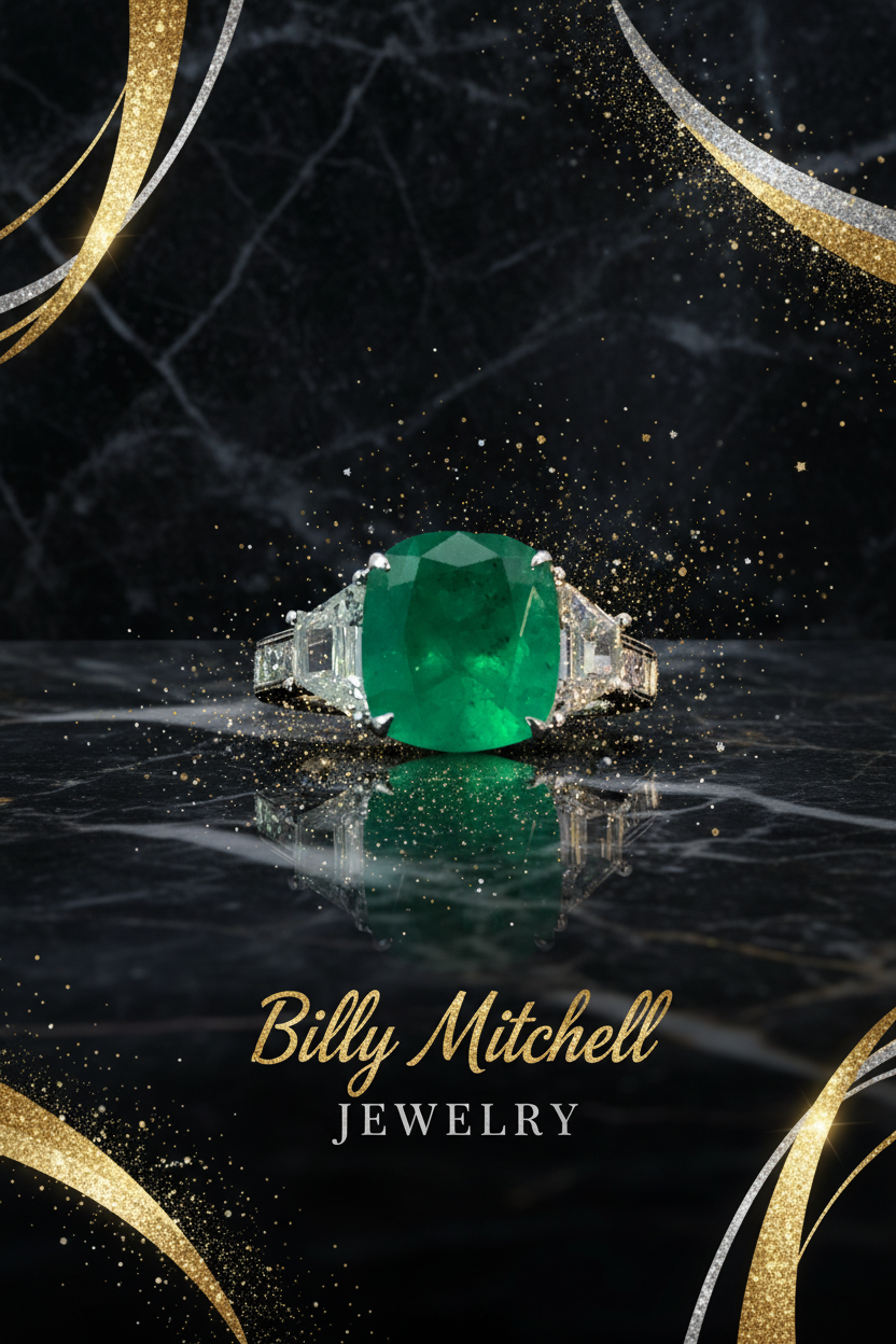 157640 - 4.57 ctw emerald and diamond ring