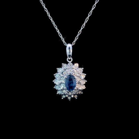 166444 - .15ctw sapphire diamond pendant