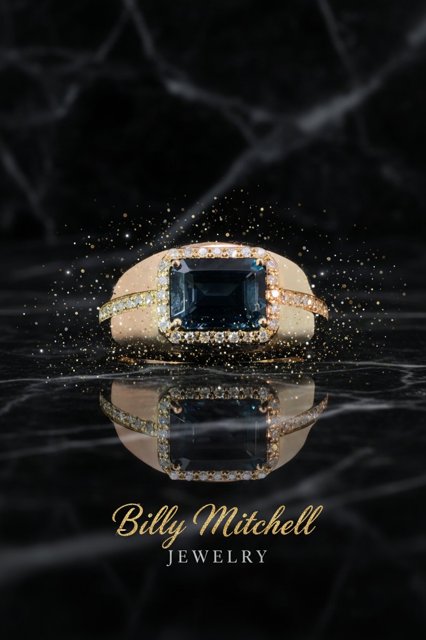 167144 - 2.46 ctw blue topaz and diamond ring