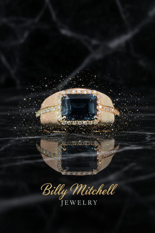167144 - 2.46 ctw blue topaz and diamond ring