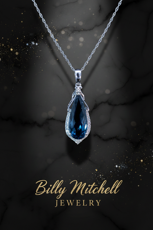 4.91 ctw blue topaz and diamond pendant