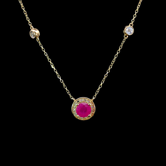 166438 - .10ctw diamond ruby necklace