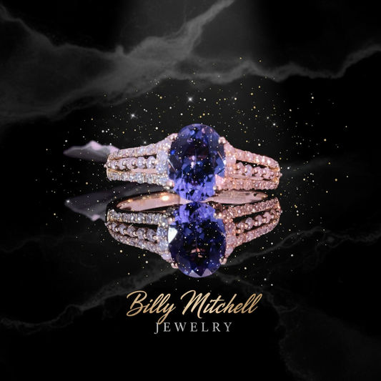 160366 - 1.55 ctw diamond and tanzanite ring