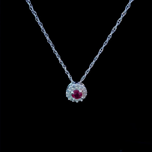 .35 ctw diamond and ruby pendant