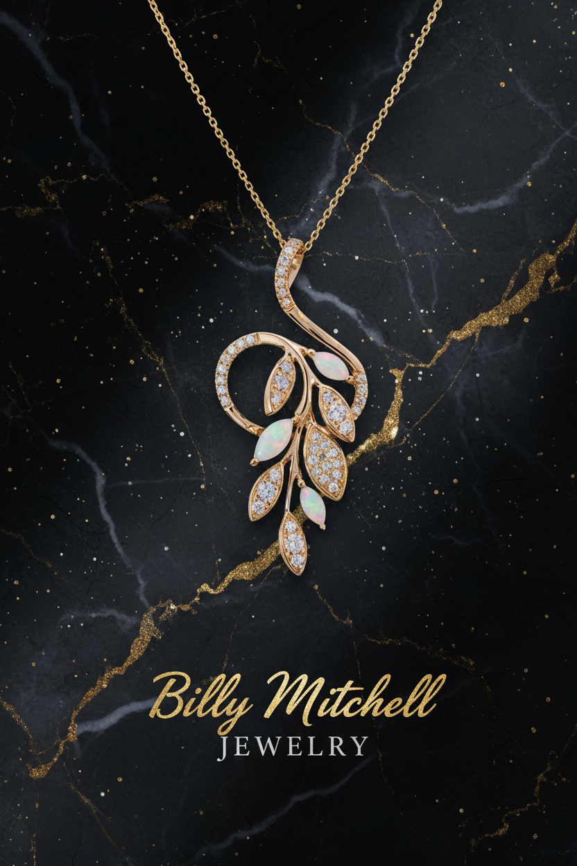 167133 - .39 ctw opal and diamond pendant