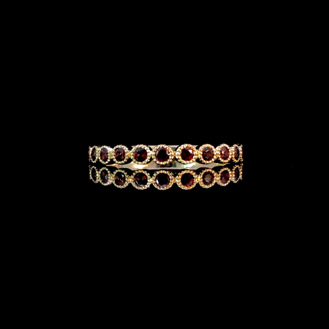 166598 - garnet and diamond band