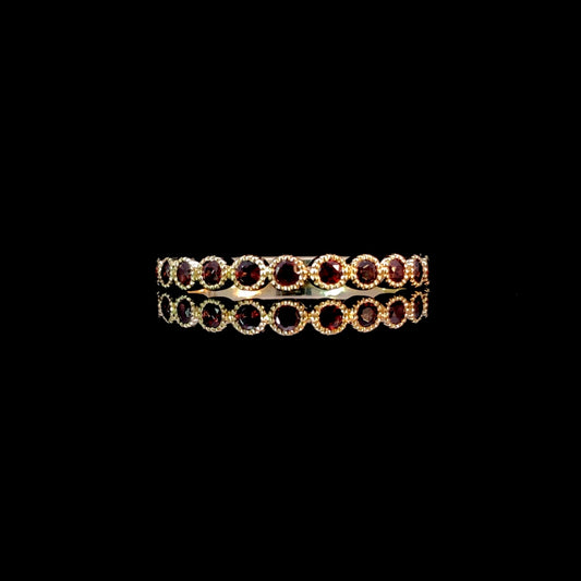166598 - garnet and diamond band