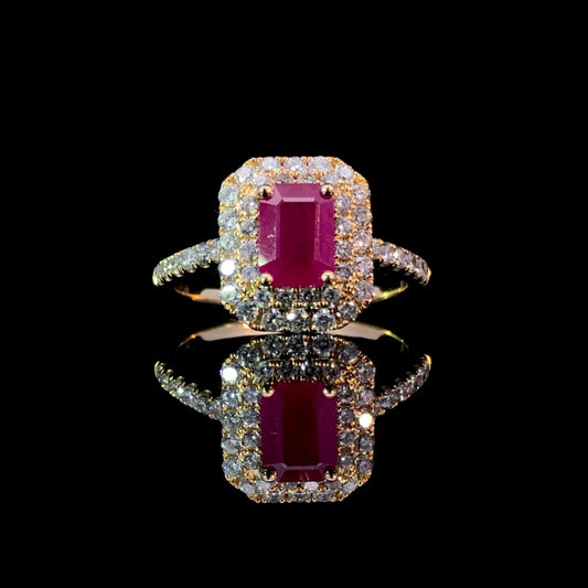 163132 - 1.74 ctw ruby and diamond ring