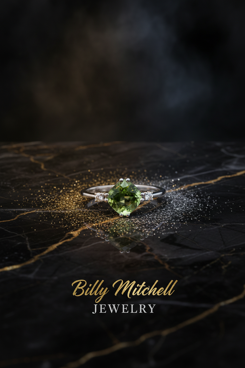 144612 - Peridot and diamond ring