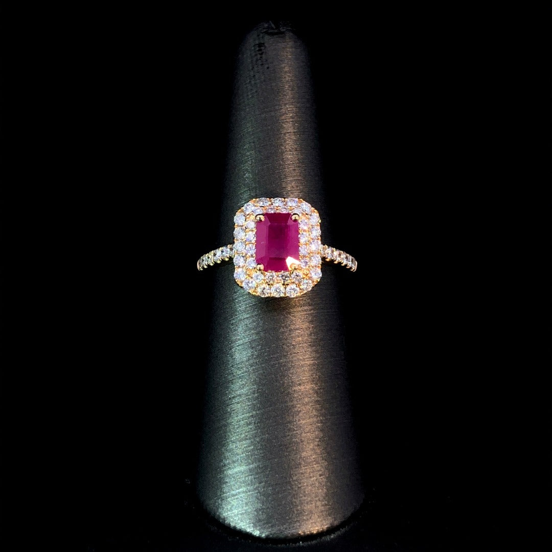 163132 - 1.74 ctw ruby and diamond ring