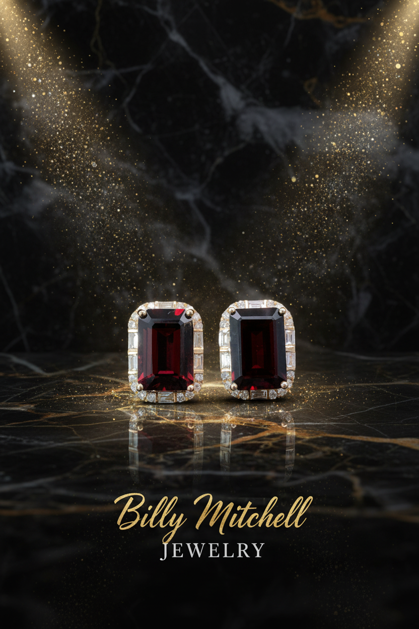 167137 - 6.67 ctw garnet and diamond earrings