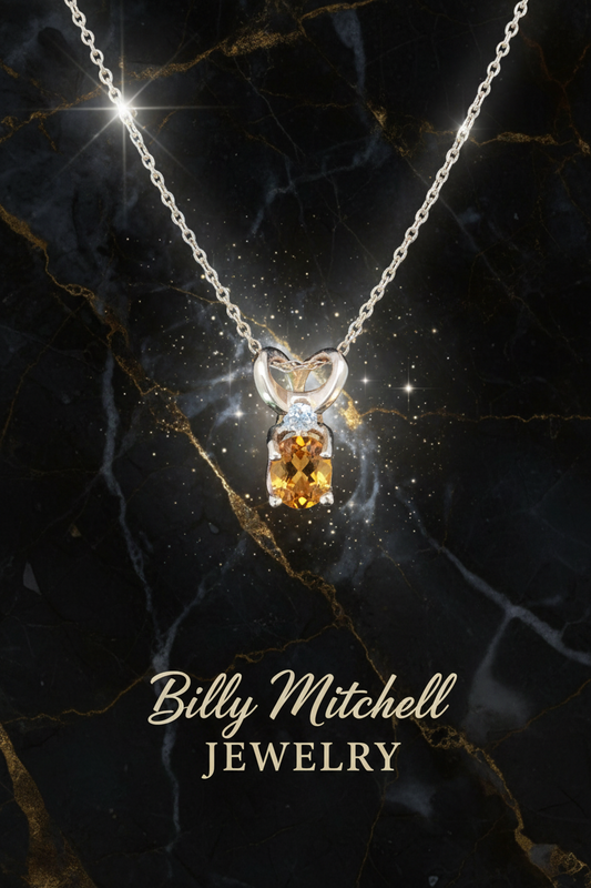 126792 - .04 ctw diamond and citrine pendant