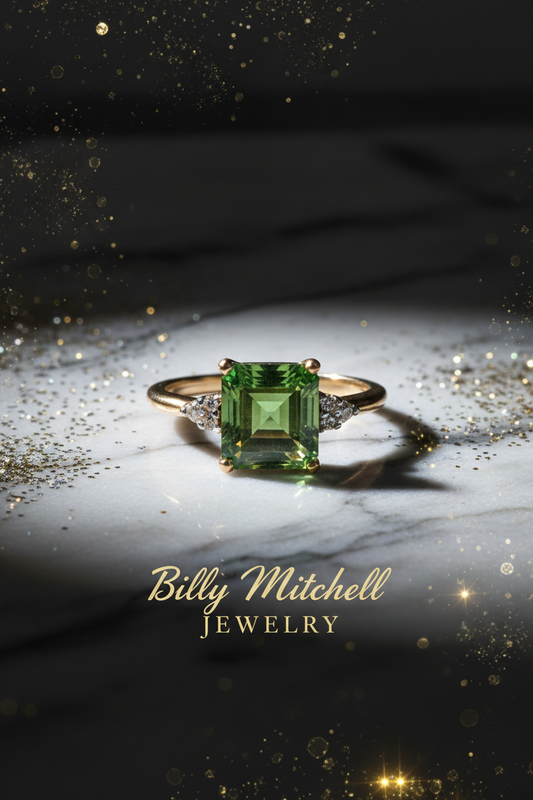 135854 - Peridot and Diamond Ring