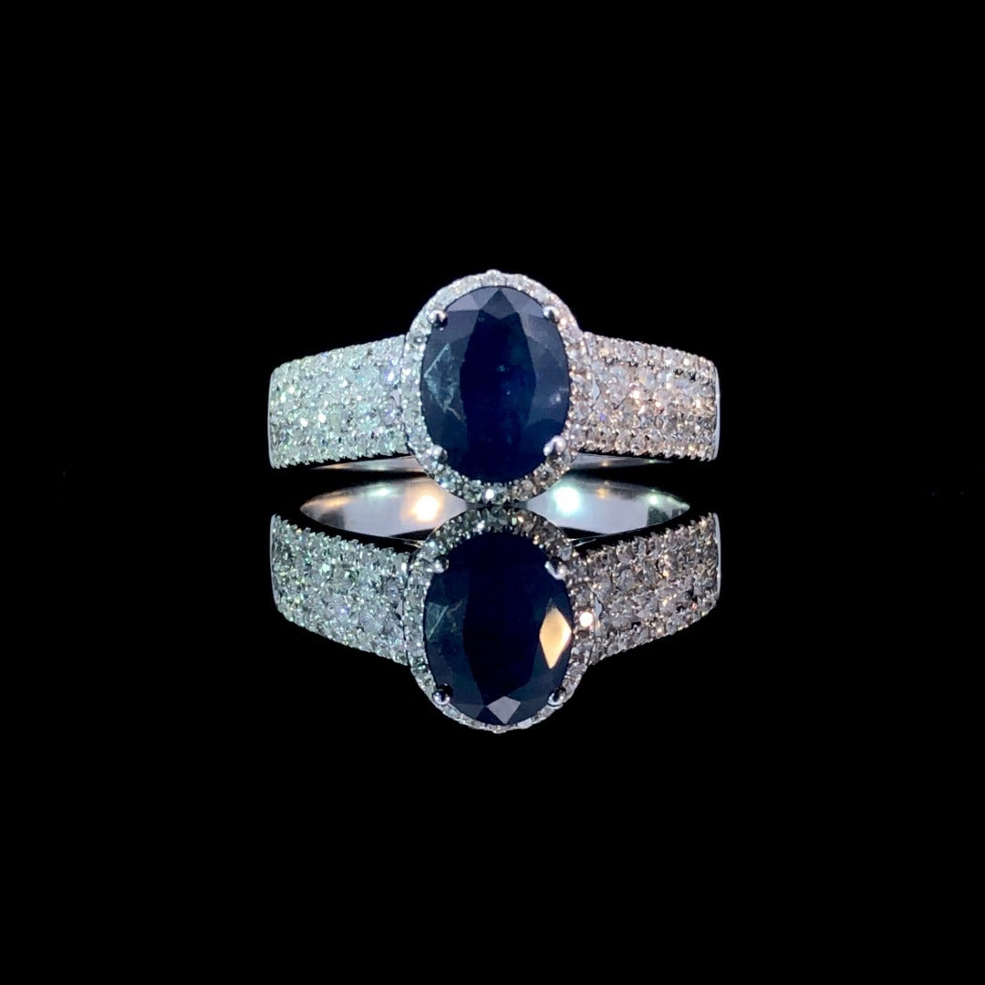 163138 - 1.55 ctw sapphire and diamond ring