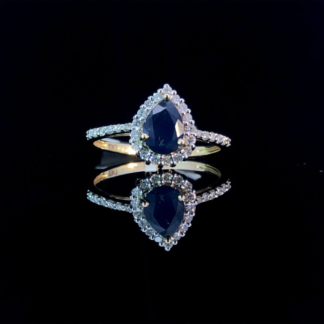 159925 - .75 ctw sapphire and diamond ring