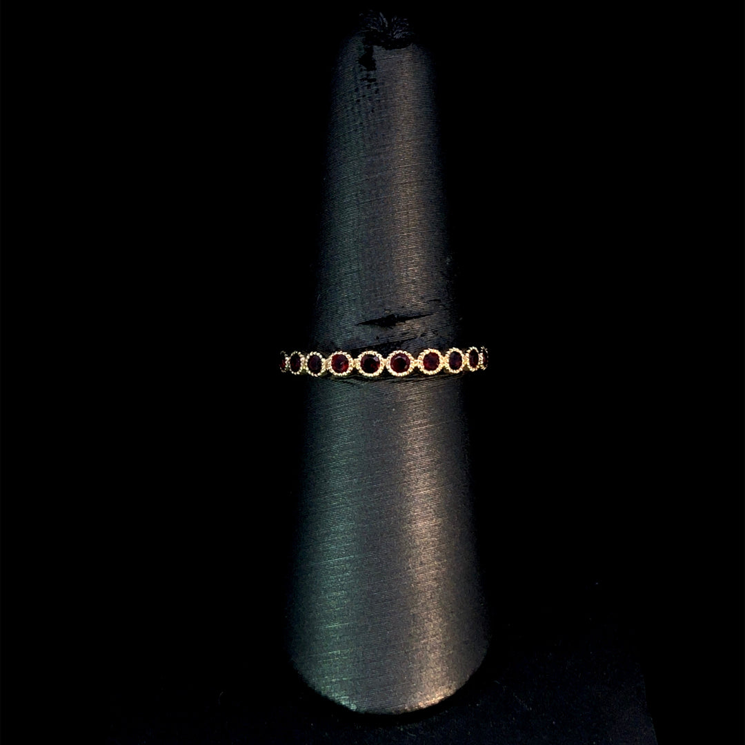 166598 - garnet and diamond band
