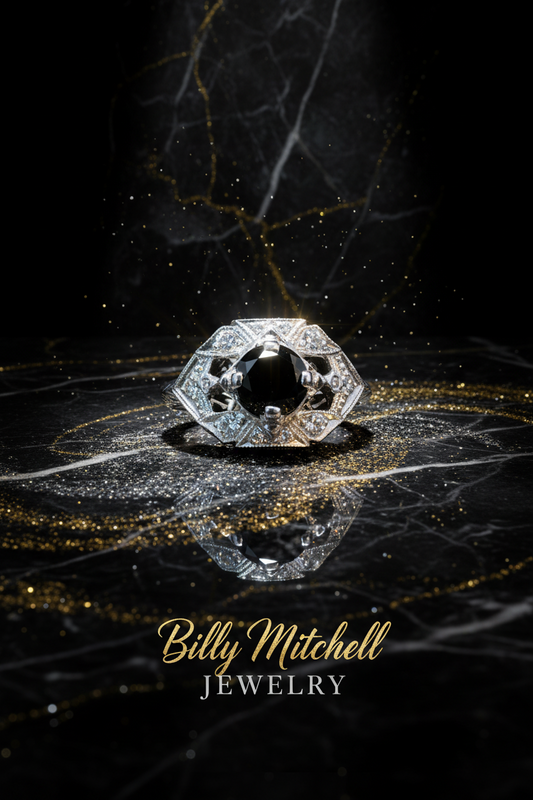 143382 - 1.21 ctw black and white diamond ring