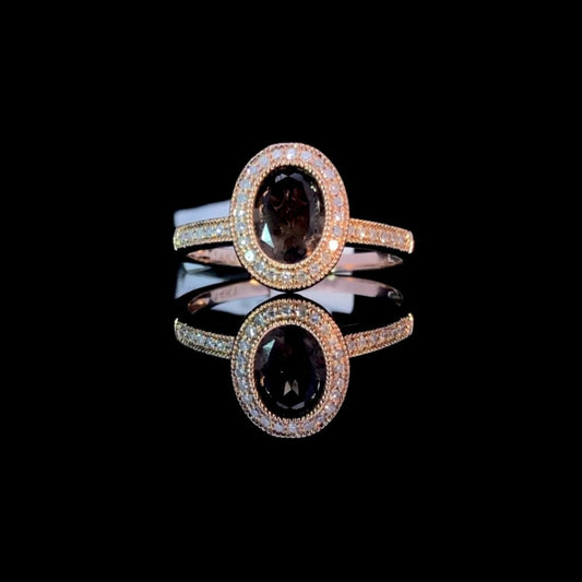 149122 - 1.21 ctw smokey topaz and diamond ring