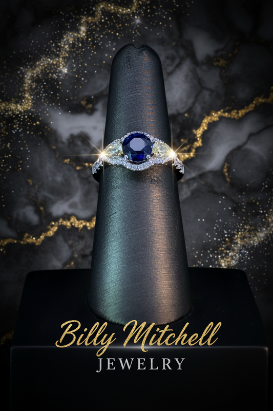157637 - 2.59 ctw sapphire and diamond ring