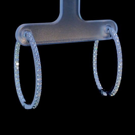 161744 - .65 ctw diamond hoop earrings