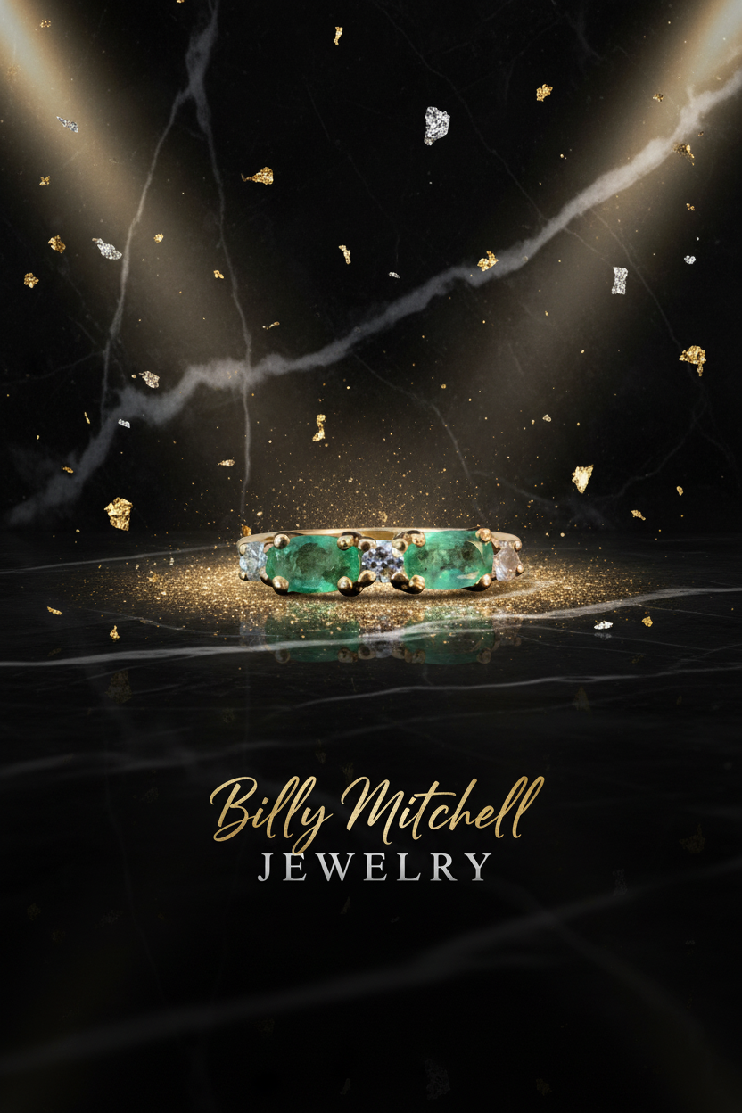 109093 - .10 ctw diamond and emerald ring