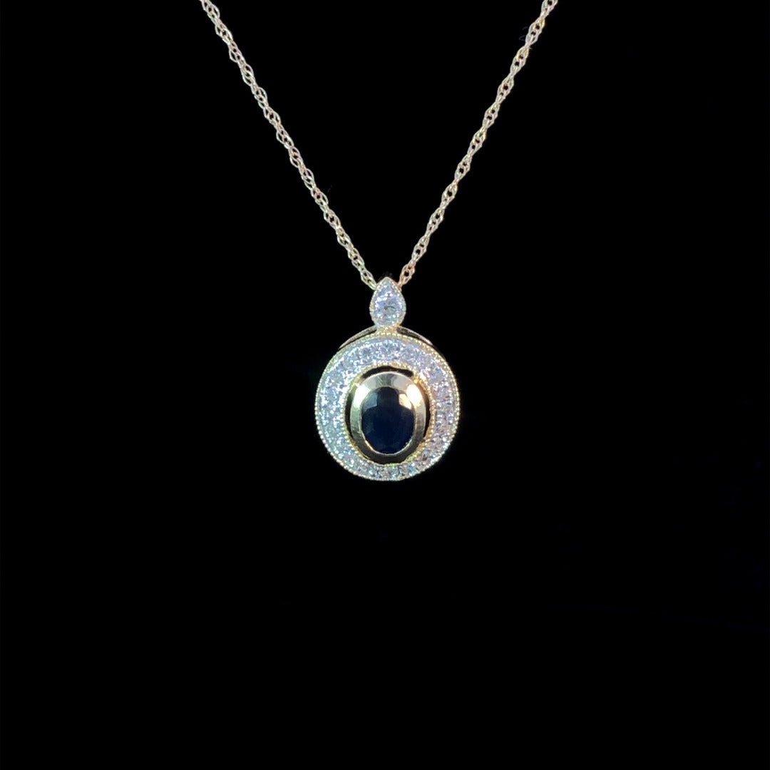 .55 ctw sapphire and diamond pendant