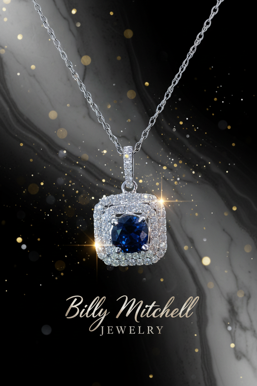 167227 - Sapphire and diamond pendant