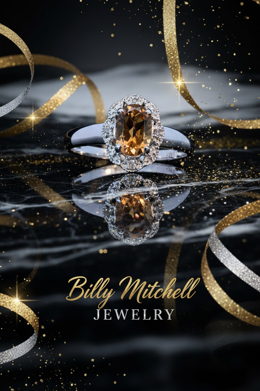 144203 - Citrine and diamond ring