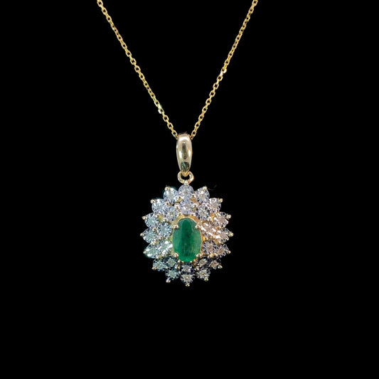 166446 - .15ctw emerald diamond pendant
