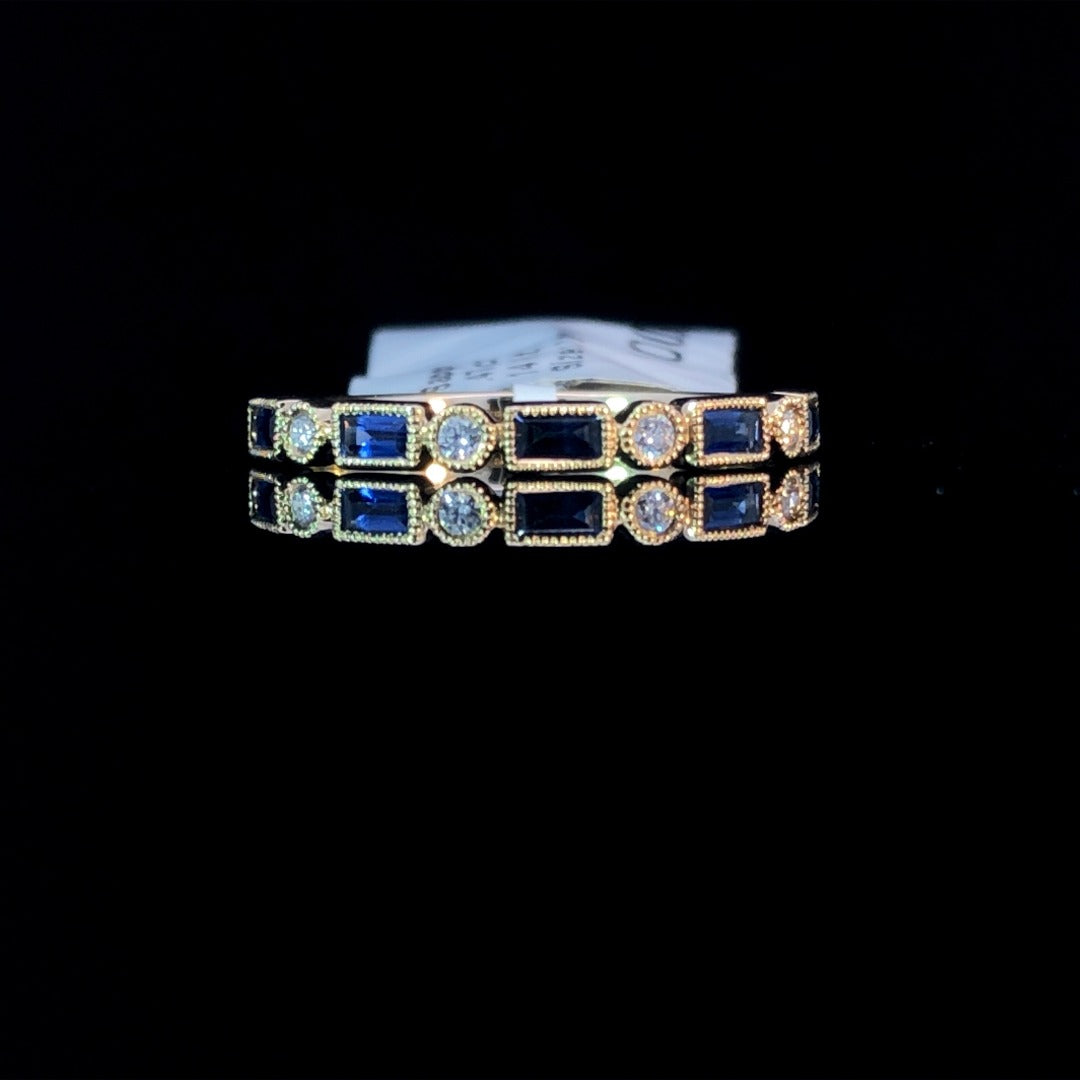 157698 - .47 ctw diamond and sapphire band