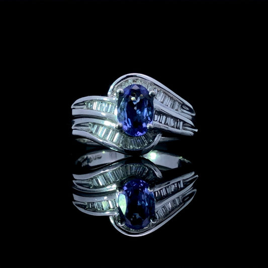 143615 - 1.15 ctw tanzanite and diamond ring