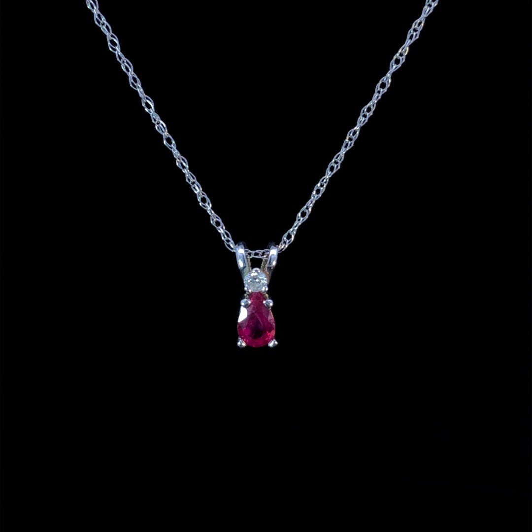 Ruby and diamond pendant