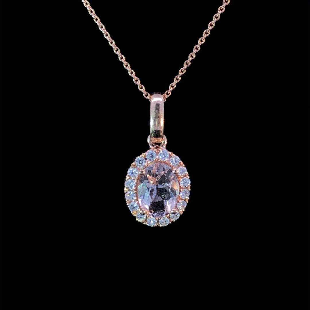 .84 ctw morganite and diamond pendant