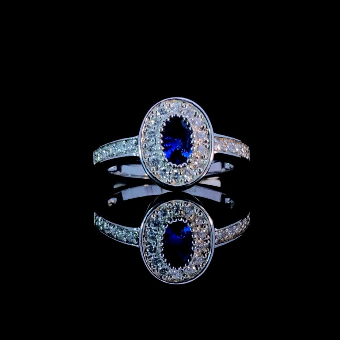 139936 - .66 ctw Sapphire and diamond ring