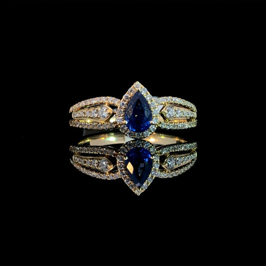 150902 - .75 ctw sapphire and diamond ring