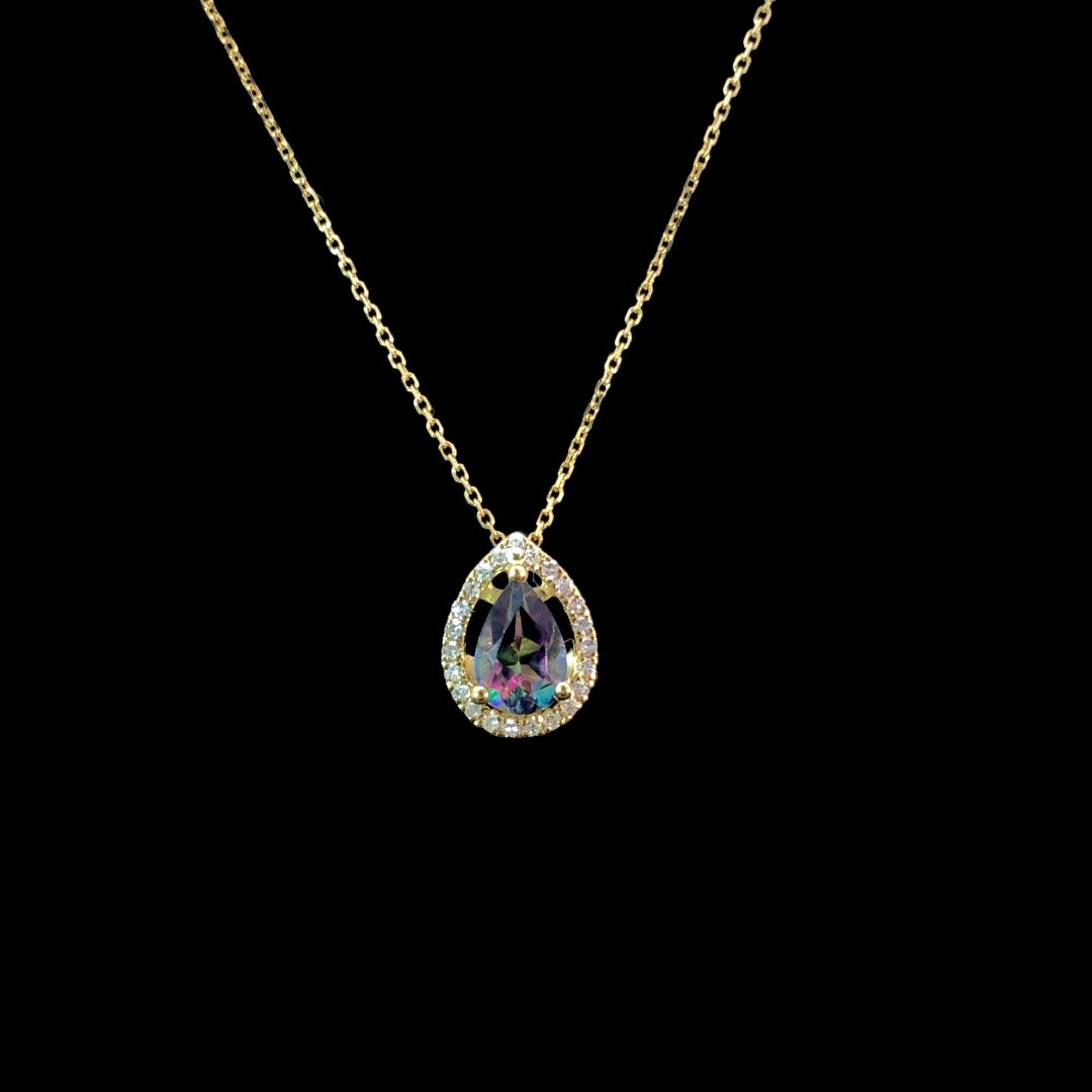 166448 - .07ctw topaz diamond pendant