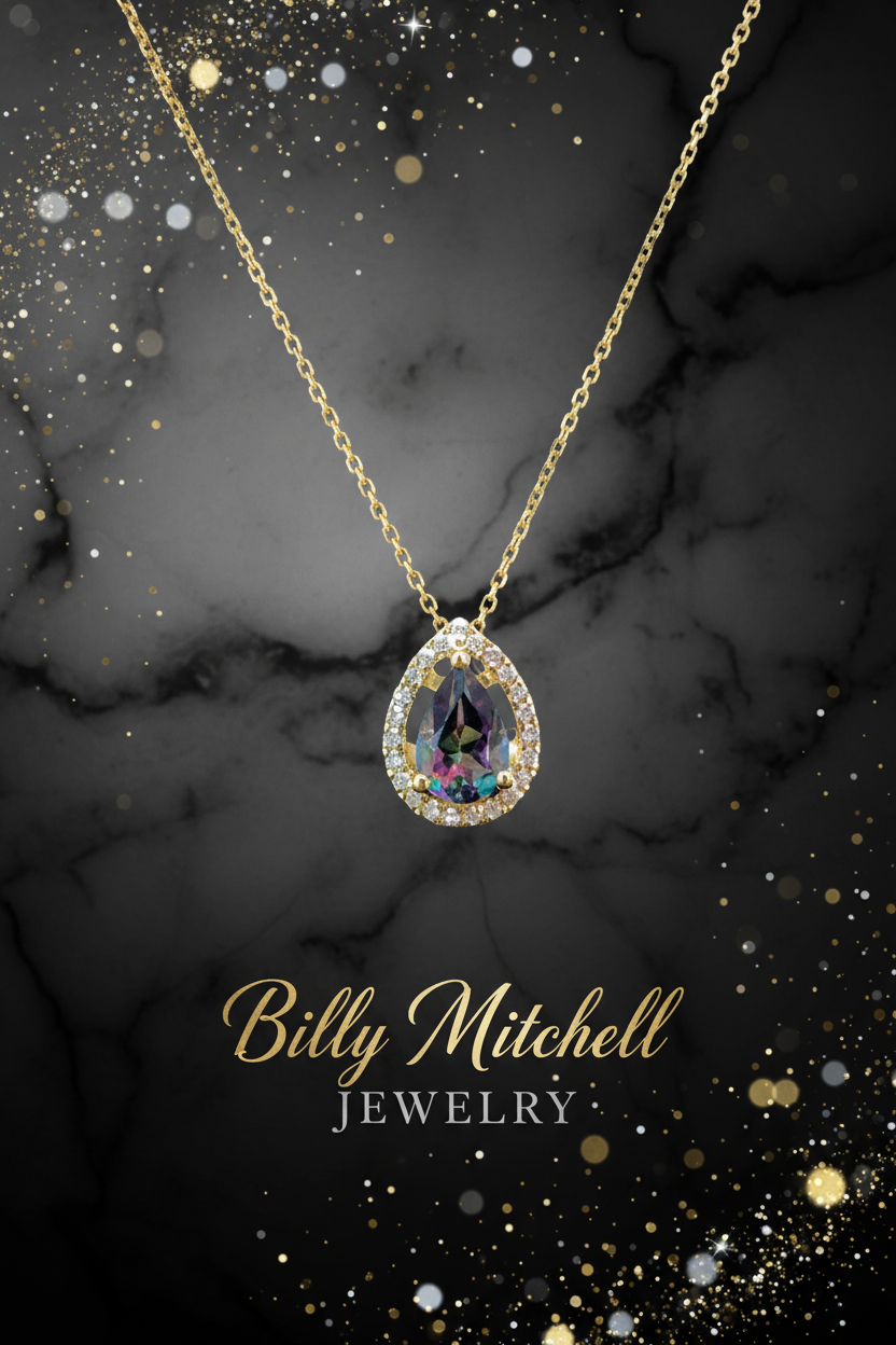 166448 - topaz and diamond pendant