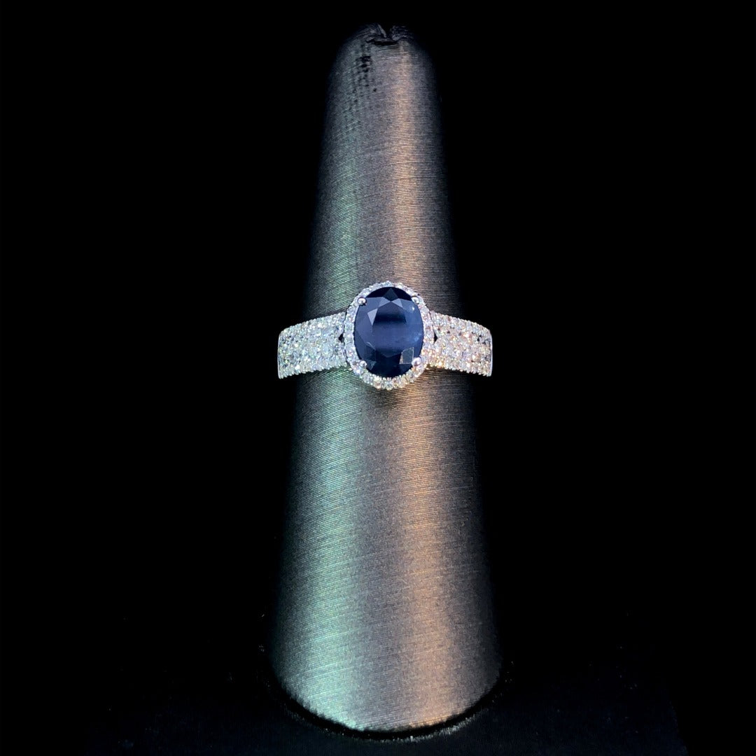 163138 - 1.55 ctw sapphire and diamond ring