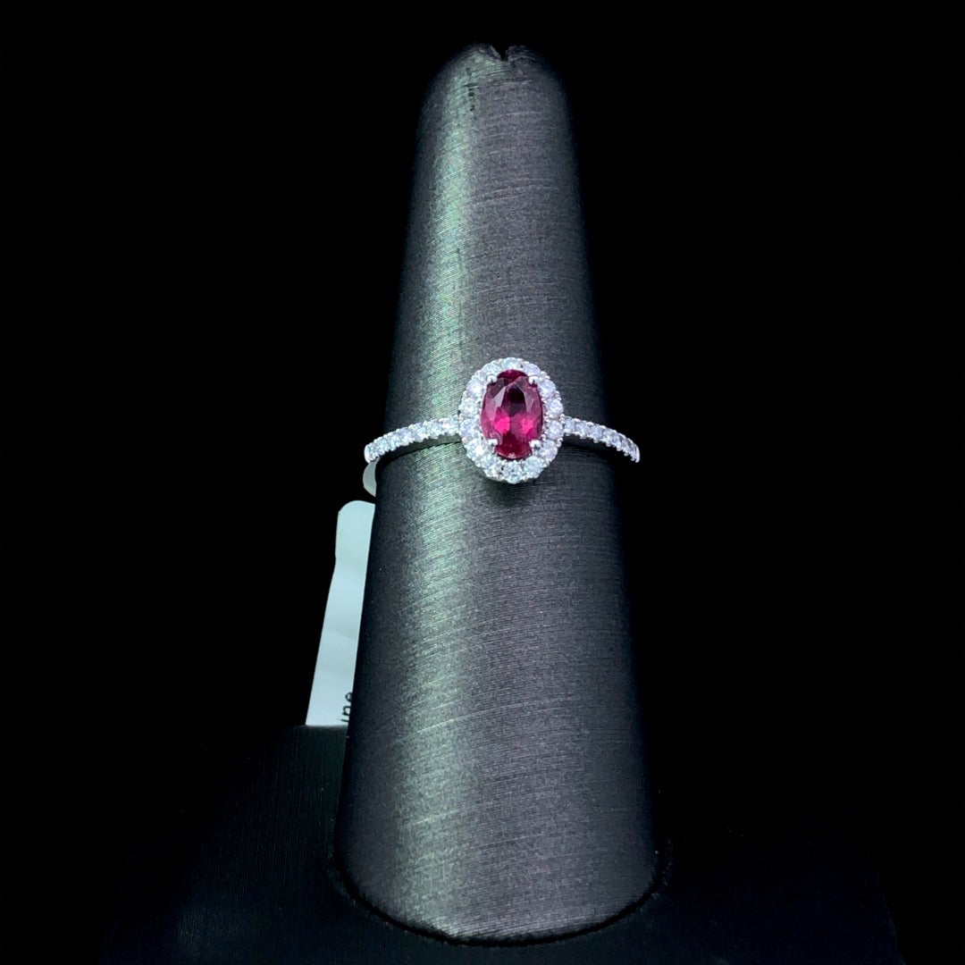 154929 - .73 ctw pink tourmaline and diamond ring