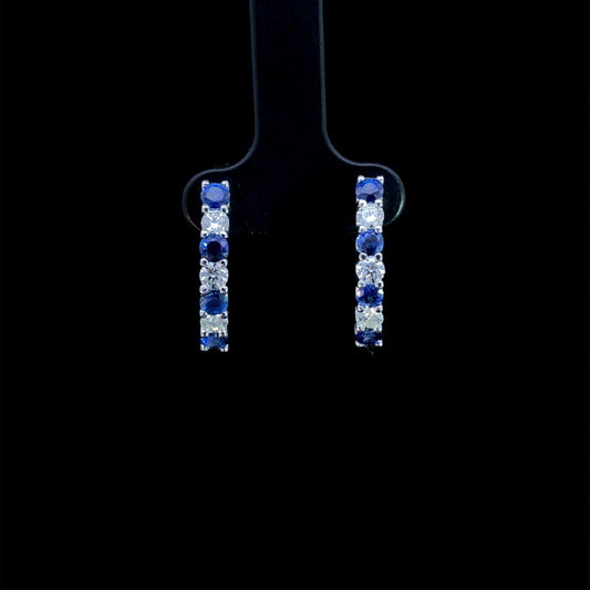 164014 - 1.63 ctw sapphire and diamond earrings