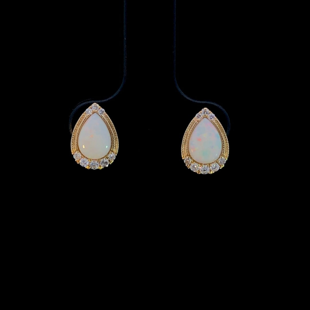 163360 - 1.14 ctw opal and diamond earrings