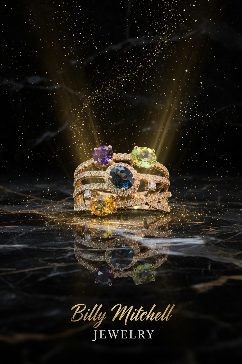 167147 - Gemstone and diamond ring