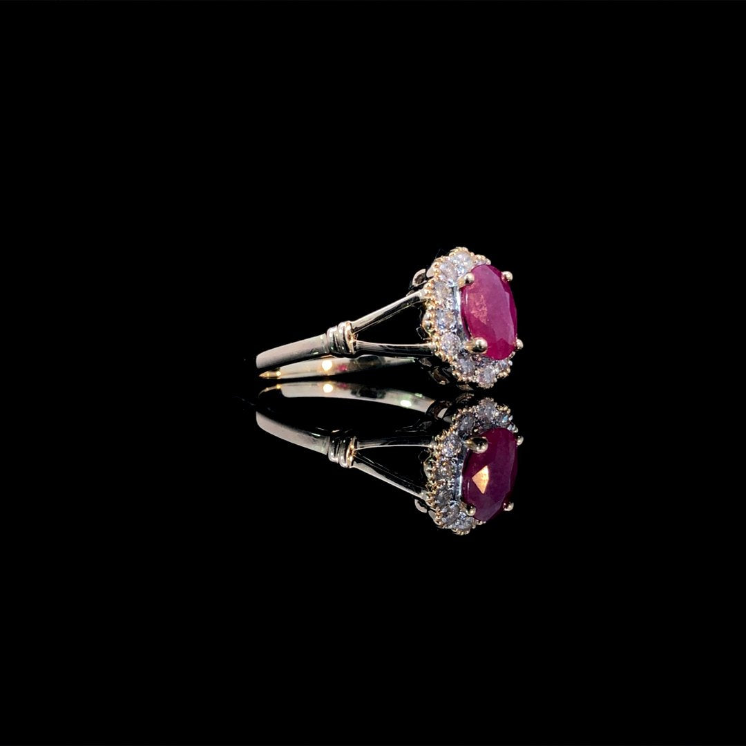 164136 - .95 ctw ruby and diamond ring