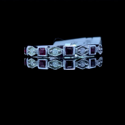 150865 - .36 ctw diamond and ruby band
