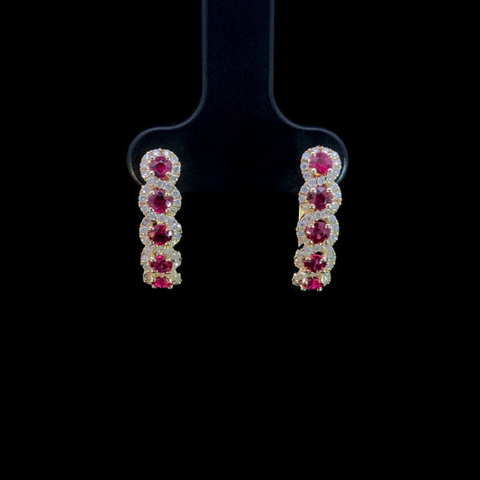 .95 ctw ruby and diamond earrings