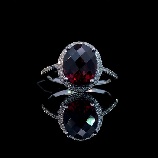 163349 - 3.52 ctw garnet and diamond ring