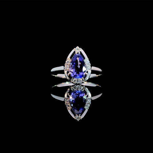 164655 - .82 ctw tanzanite and diamond ring